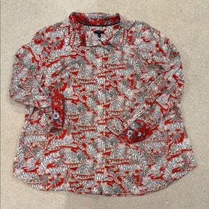 Women’s Tiger Orange and White Patterned Shirt